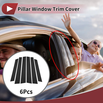 6 Pcs Car Door Pillar Window Trim for Honda CR-V (2008-2011) Black