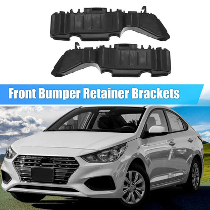 Front Bumper Bracket for Hyundai Accent (2012) - Plastic Black, 1 Pair