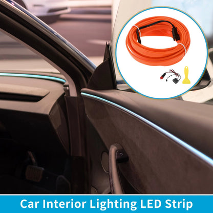 LED Strip Neon Wire Lighting for Universal Car (12V) - Orange