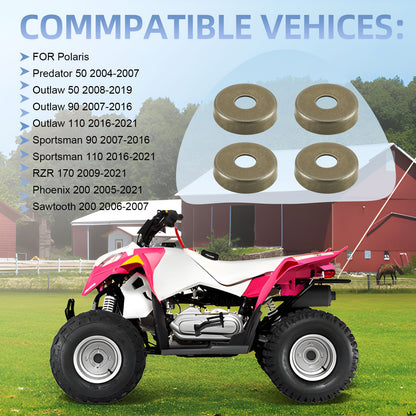 Set of 4 Front Arm Bushing Caps for Polaris RZR 170 (2009–2021)