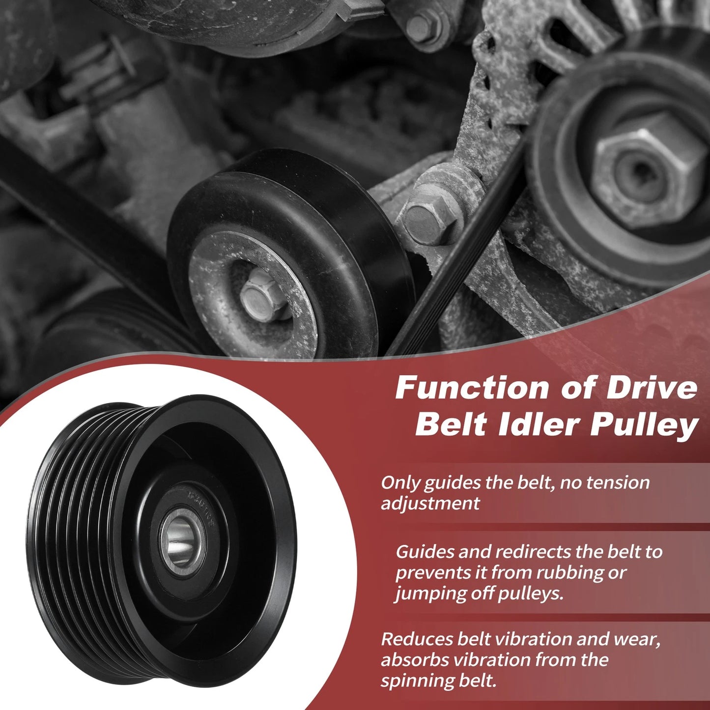Accessory Drive Belt Idler Pulley for Infiniti Nissan Frontier Pathfinder (2005–2021)