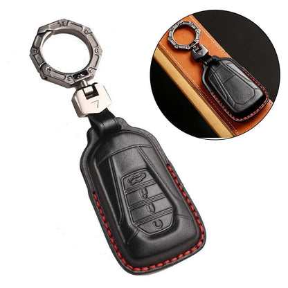Key Fob Holder / Full Coverage Black Leather for ISUZU D MAX MU-X