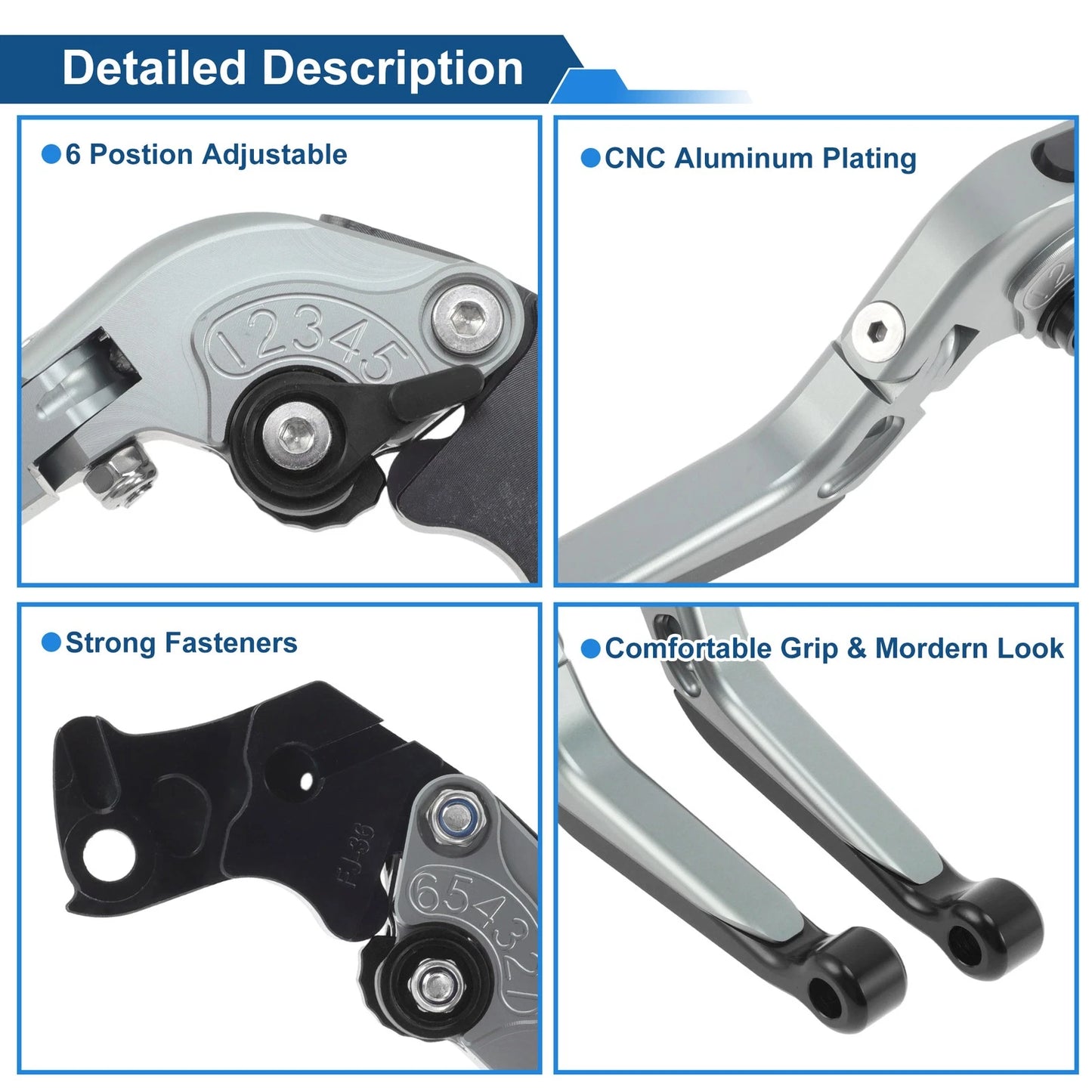 Brake Clutch Levers for KTM 390 Duke (2019–2023) Titanium Black End 1 Pair