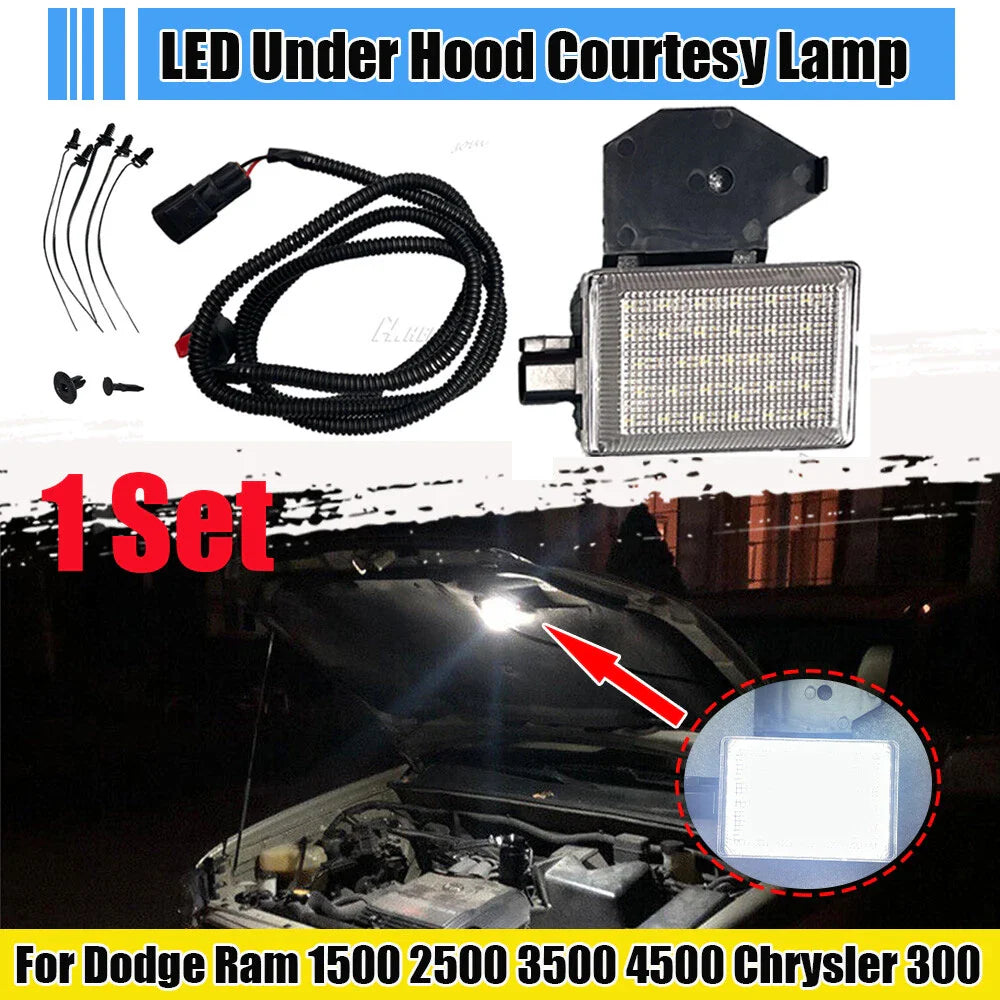 Underhood Courtesy Light with Wiring Harness for Ram Wrangler Grand Cherokee