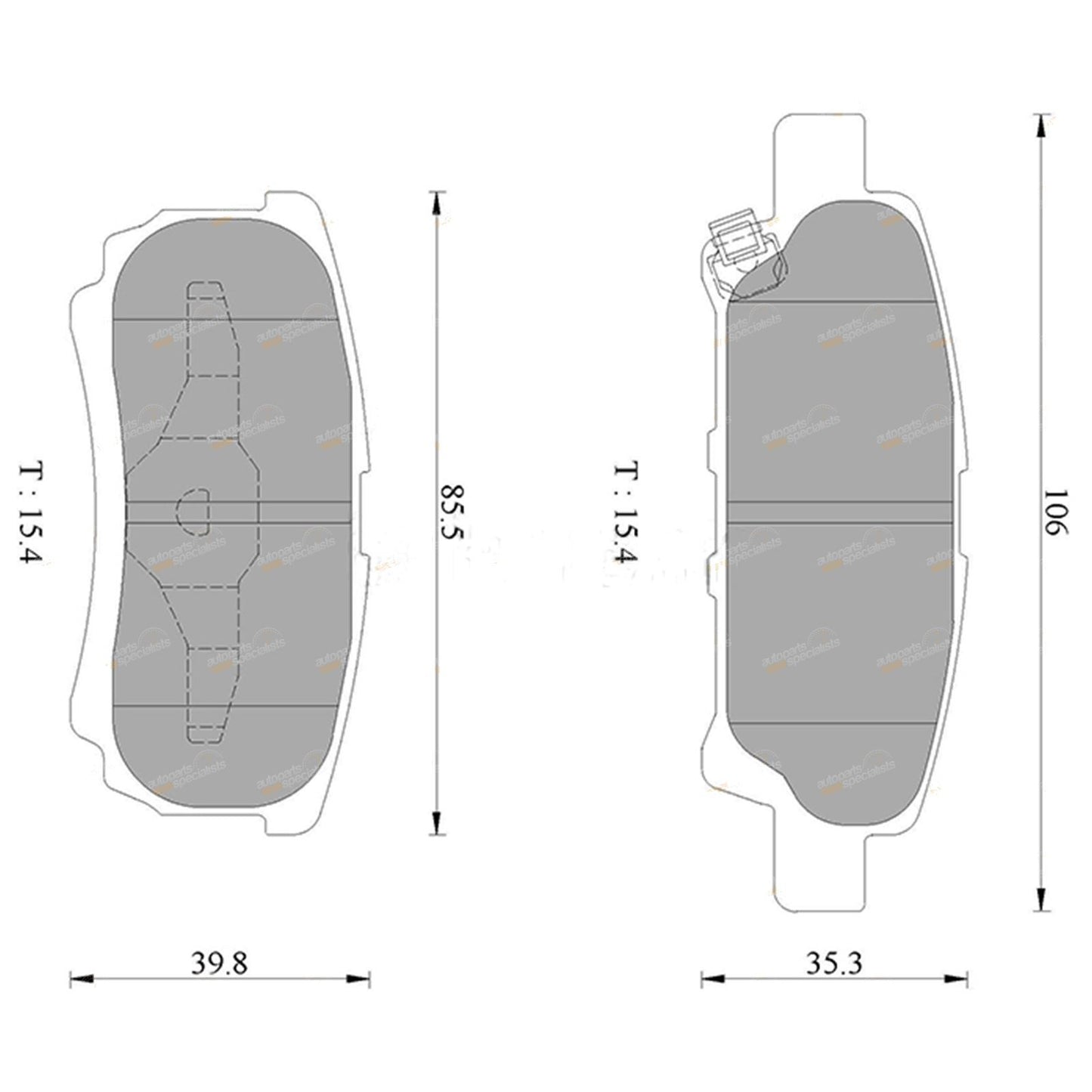 Set of 4 Brembo Rear Disc Brake Pads for Jeep Patriot (2007–2014)