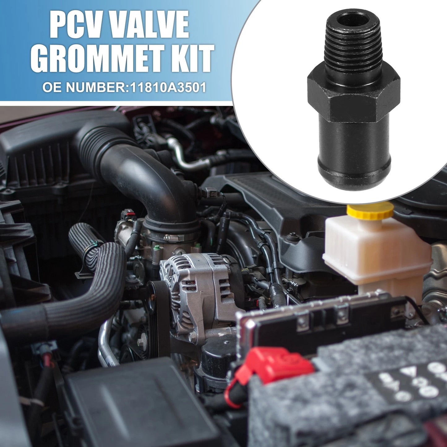 PCV Valve Fittings No. 11810A3501 for Nissan Sentra (1982–1990) Black