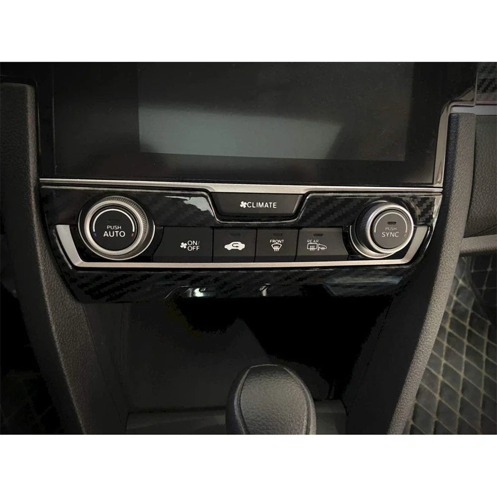 Carbon Fiber Center Console A/C Switch Cover Trim for Honda Civic (2016-2021)