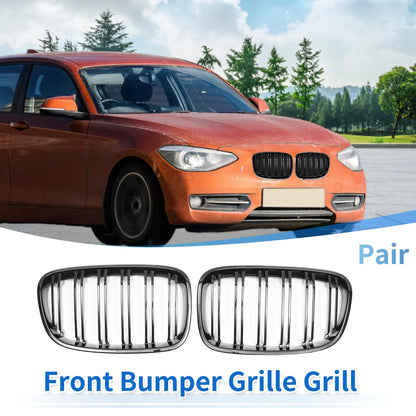 Pair Front Upper Bumper Grille for BMW 1 Series F20 (2011 - 2014) Double Slat