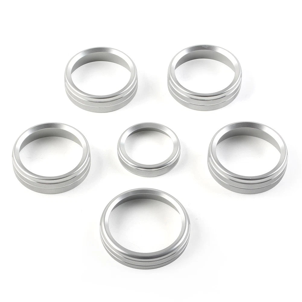 Set of 6 Air Conditioner Switch CD Button Ring Knob Trim for Ford F150 (2015–2020)