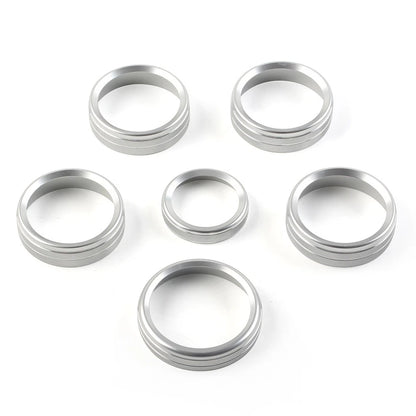 Set of 6 Air Conditioner Switch CD Button Ring Knob Trim for Ford F150 (2015–2020)