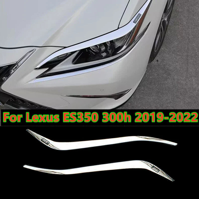 Chrome Headlight Eyebrow Moulding Strips 2 x for Lexus ES350 300h (2019–2022)