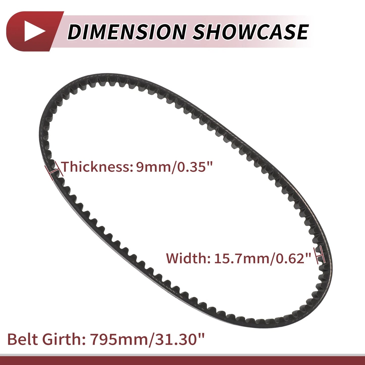 Drive Belt V-Belt for 50cc 2-Stroke Scooters & ATVs (1PE40QMB)