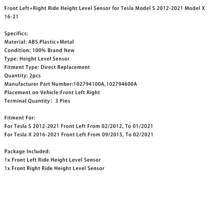 Left & Right Height Level Sensor for Tesla Model S (2012–2021) & Model X (2016–2021)