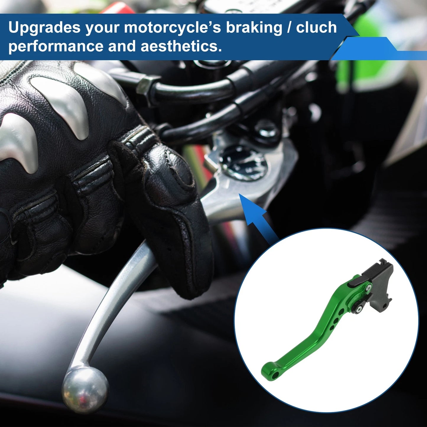 Adjustable Short Brake Clutch Levers for BMW F650GS (2008–2012) Green 1 Pair