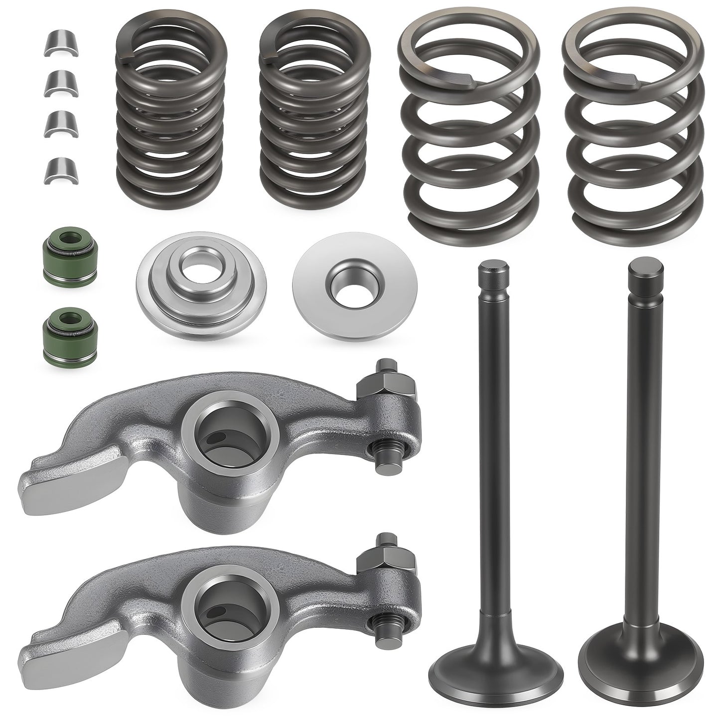 Set of 4 Rocker and Intake Exhaust Valves for Honda CRF80F CRF100F (2004–2023)