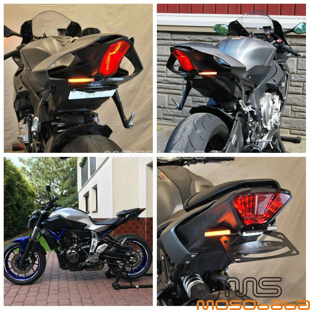 Rear Tail Tidy License Plate Holder LED Turn Signal Light for Yamaha MT-07 (2014-2023)