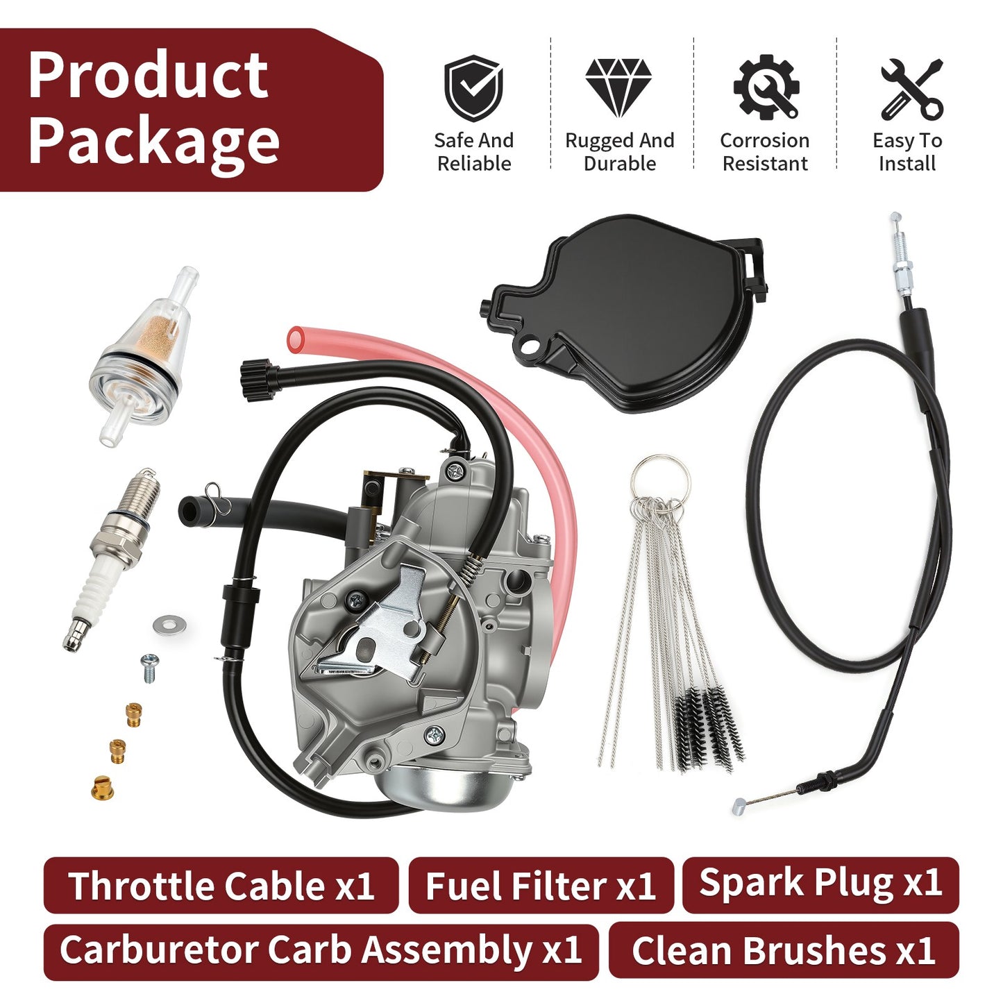 Carburetor with Throttle Cable for Kawasaki Prairie 400 (1999–2002)