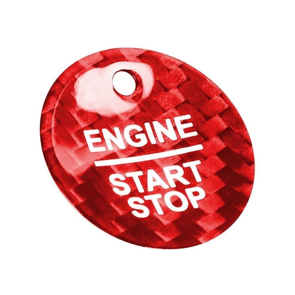 Red Carbon Fiber Engine Start/Stop Ignition Switch Cover for Ford F-150 (2017–2020)