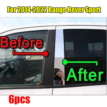 6 x Chrome Pillar Trim Cover Mirrored Post for Range Rover Sport (2014–2022)