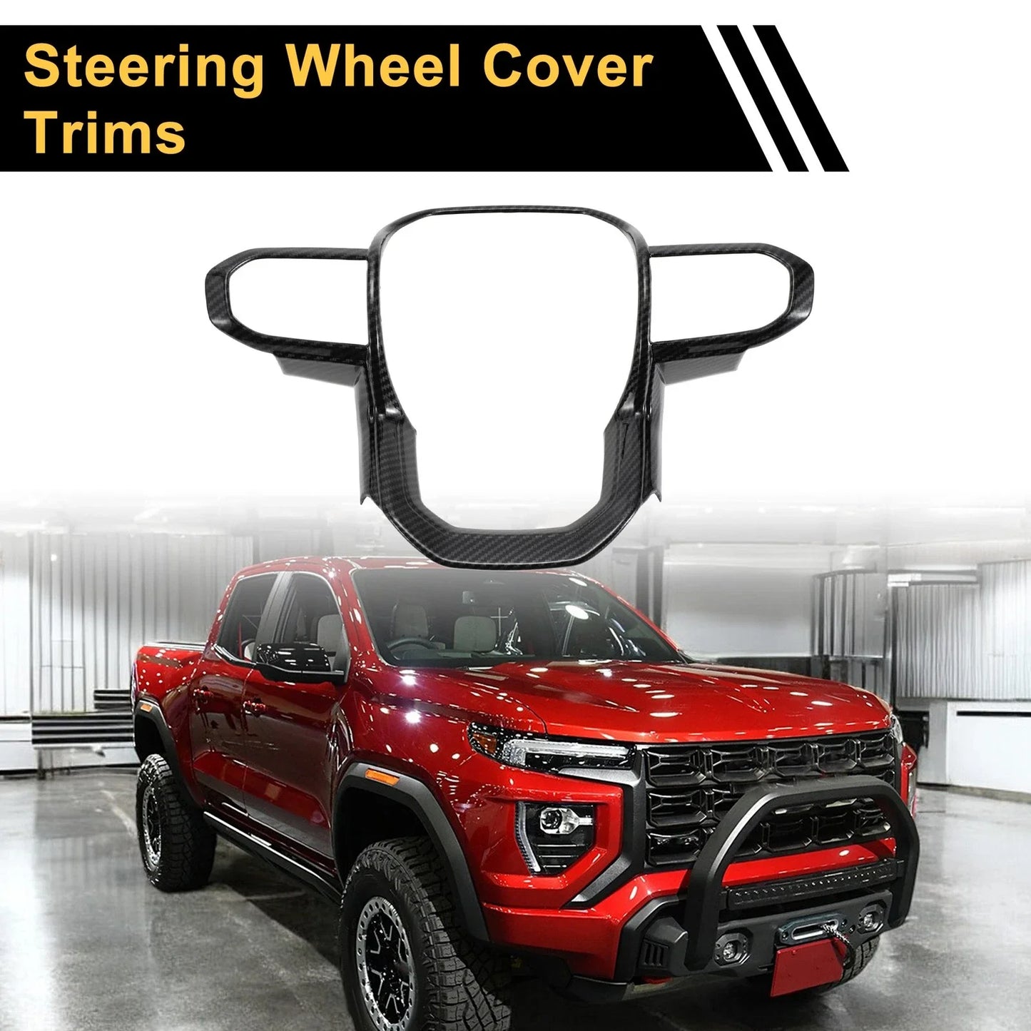 Steering Wheel Cover Trim for Chevy Colorado (2023-2024) Carbon Fiber Pattern