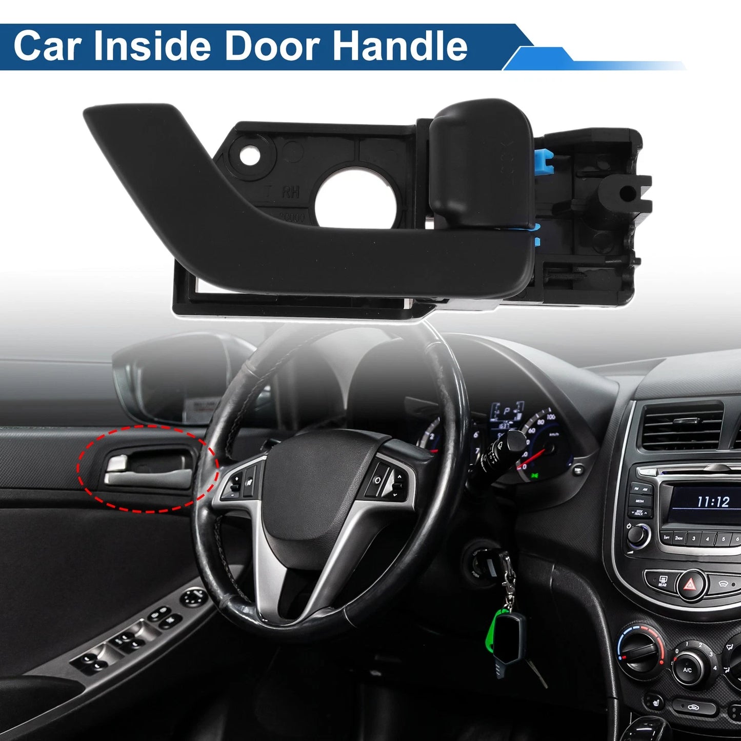 Front Driver Side Interior Door Handle for Hyundai Tiburon (2002–2008) No. 826202C000