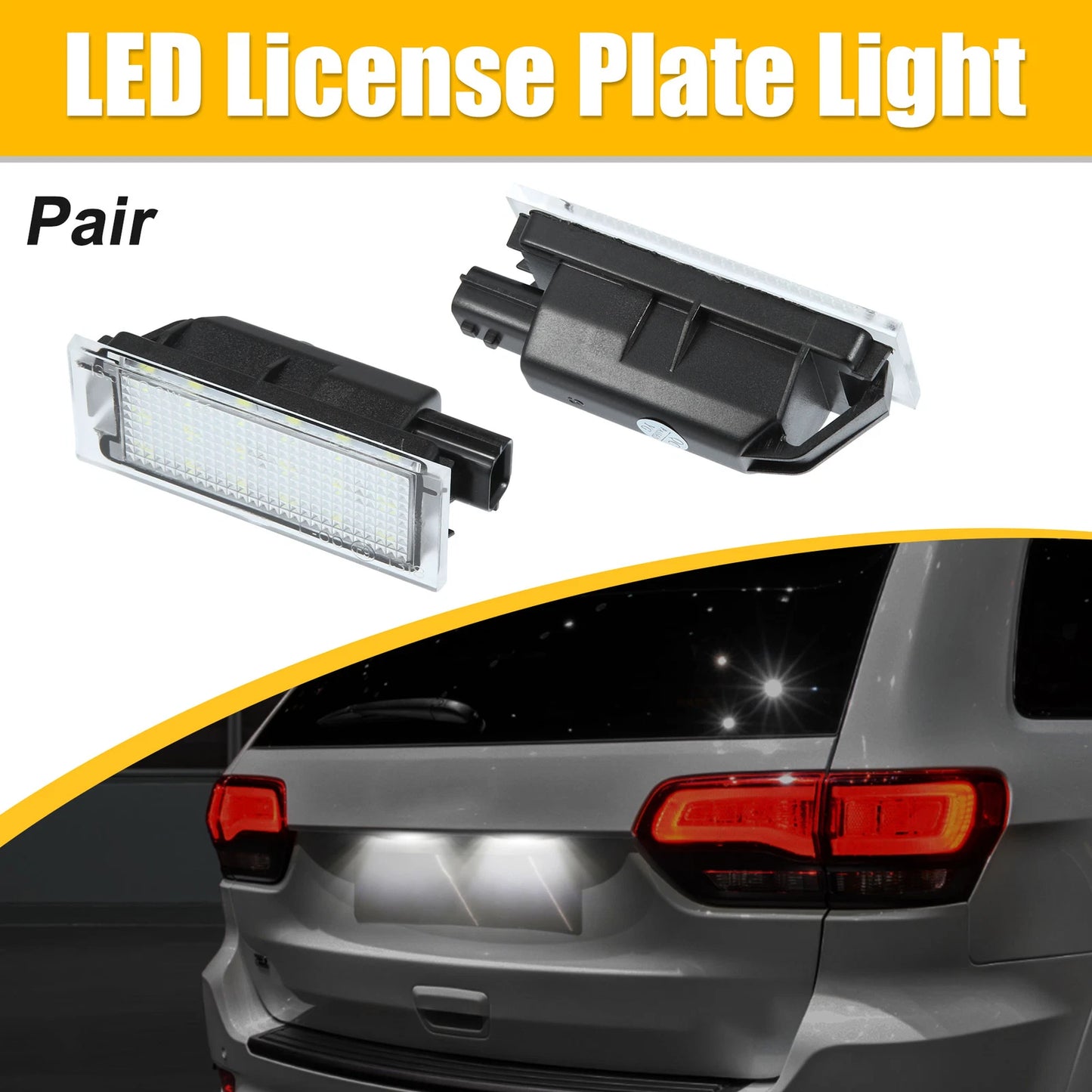 1 Pair LED License Plate Light for Car (2010–2023)