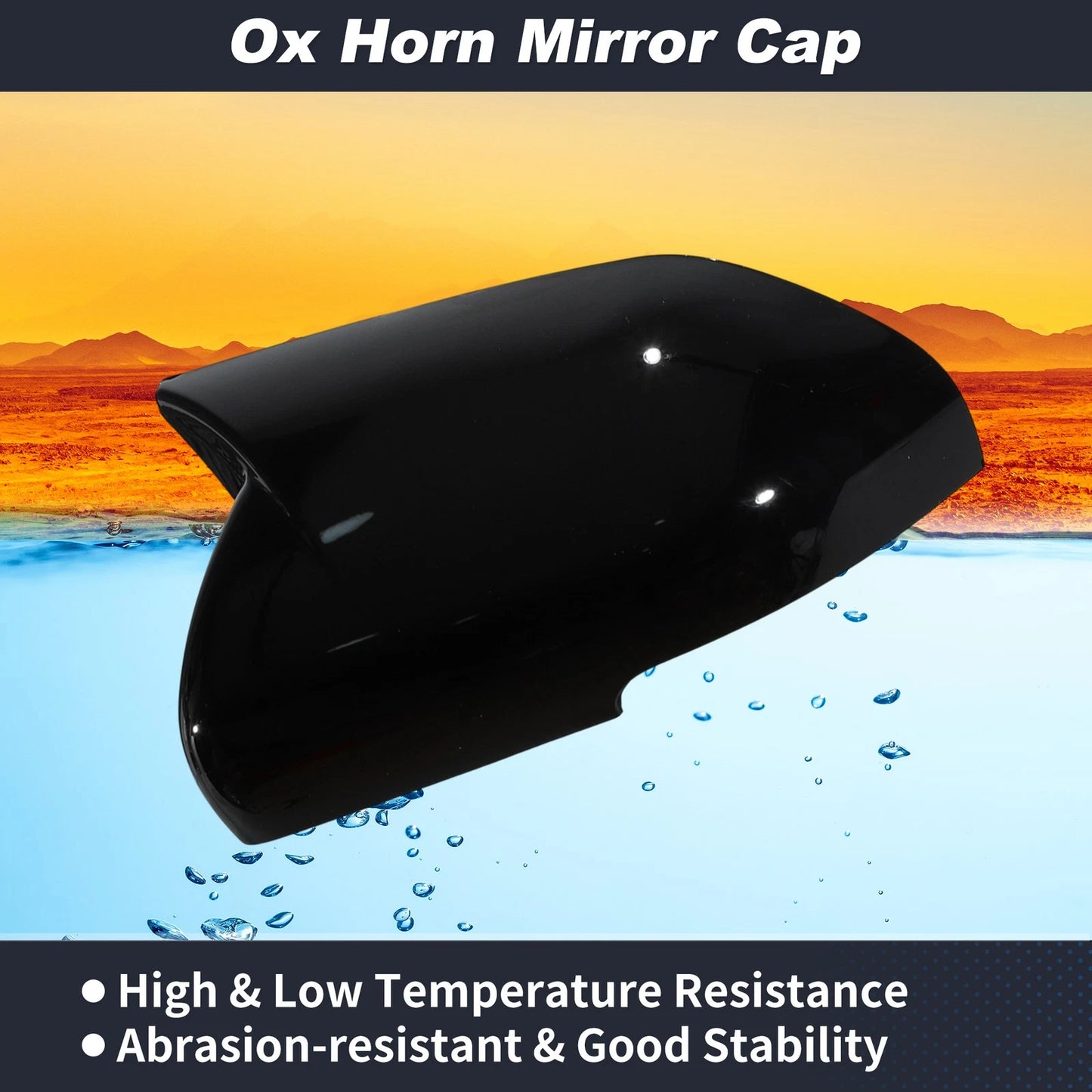 2X Ox Horn Rear View Mirror Cover for Ford Explorer (2020–2024)