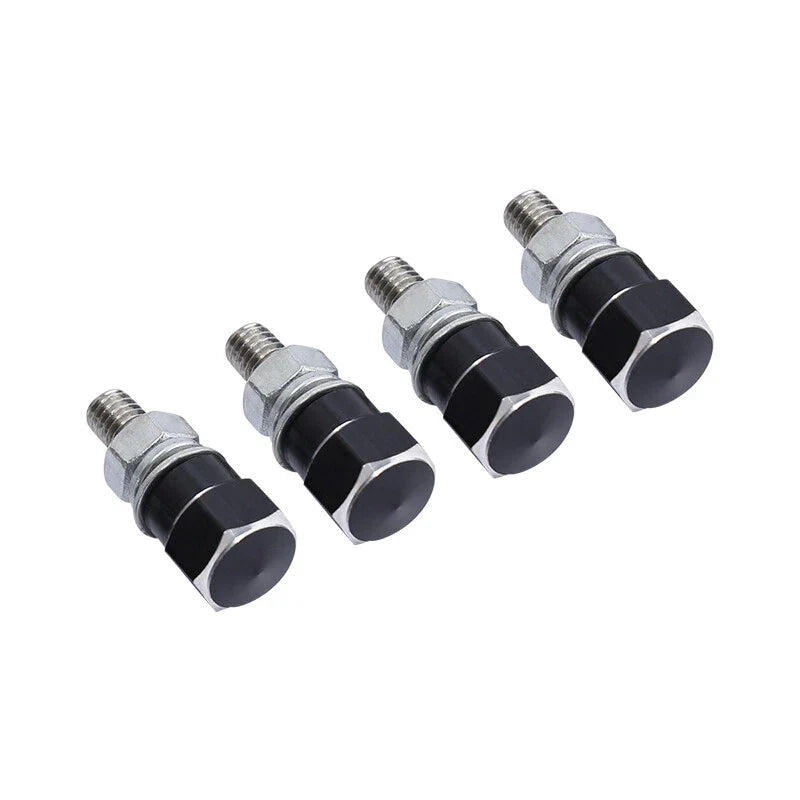 4 x Aluminum Black & Silver Hex License Plate Frame Bolts for Harley Yamaha