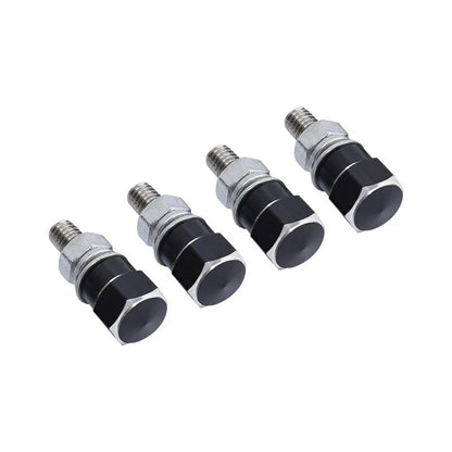 4 x Aluminum Black & Silver Hex License Plate Frame Bolts for Harley Yamaha
