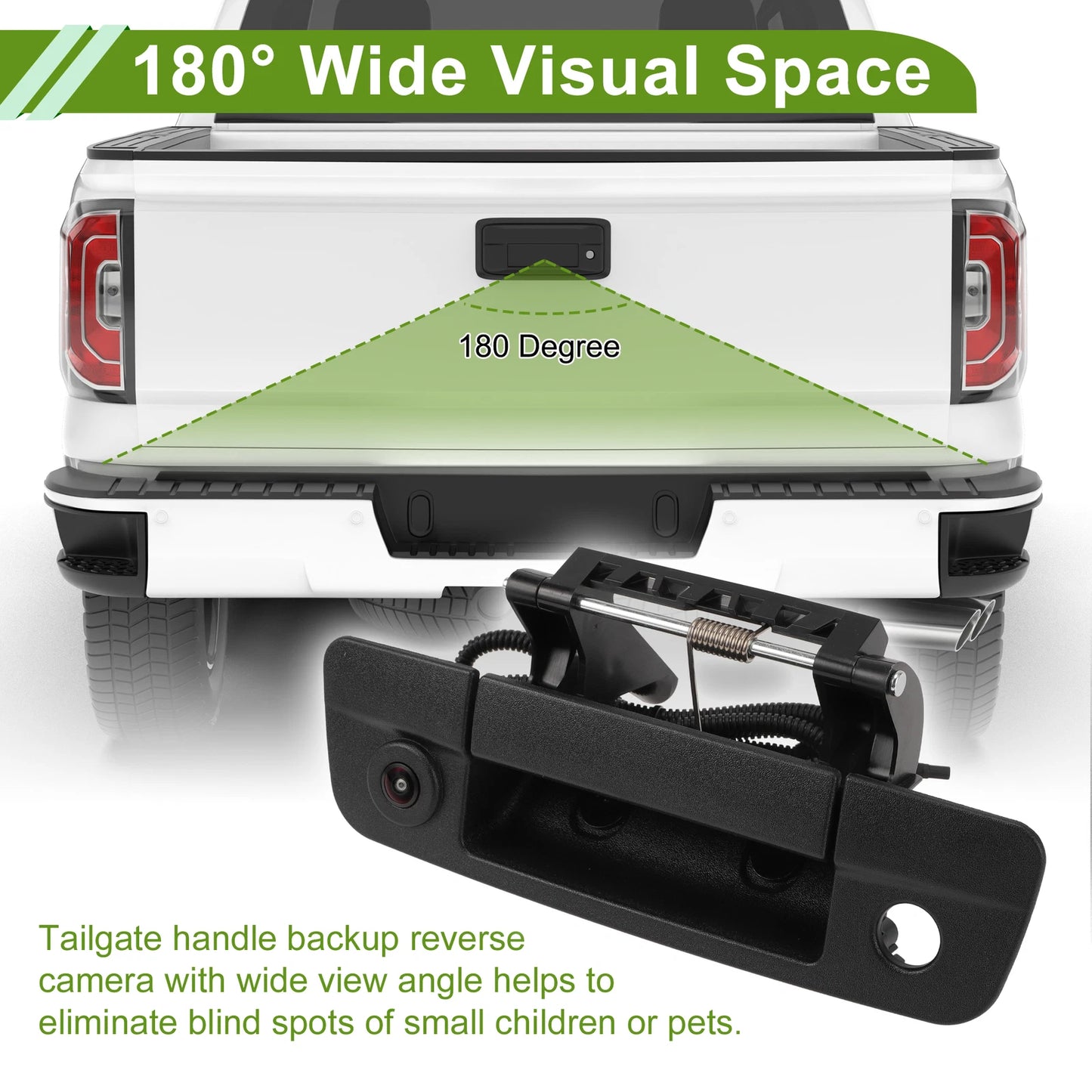 Tailgate Handle Backup Rear View Camera No. 68197873AA for Dodge Ram 1500 (2013–2018)