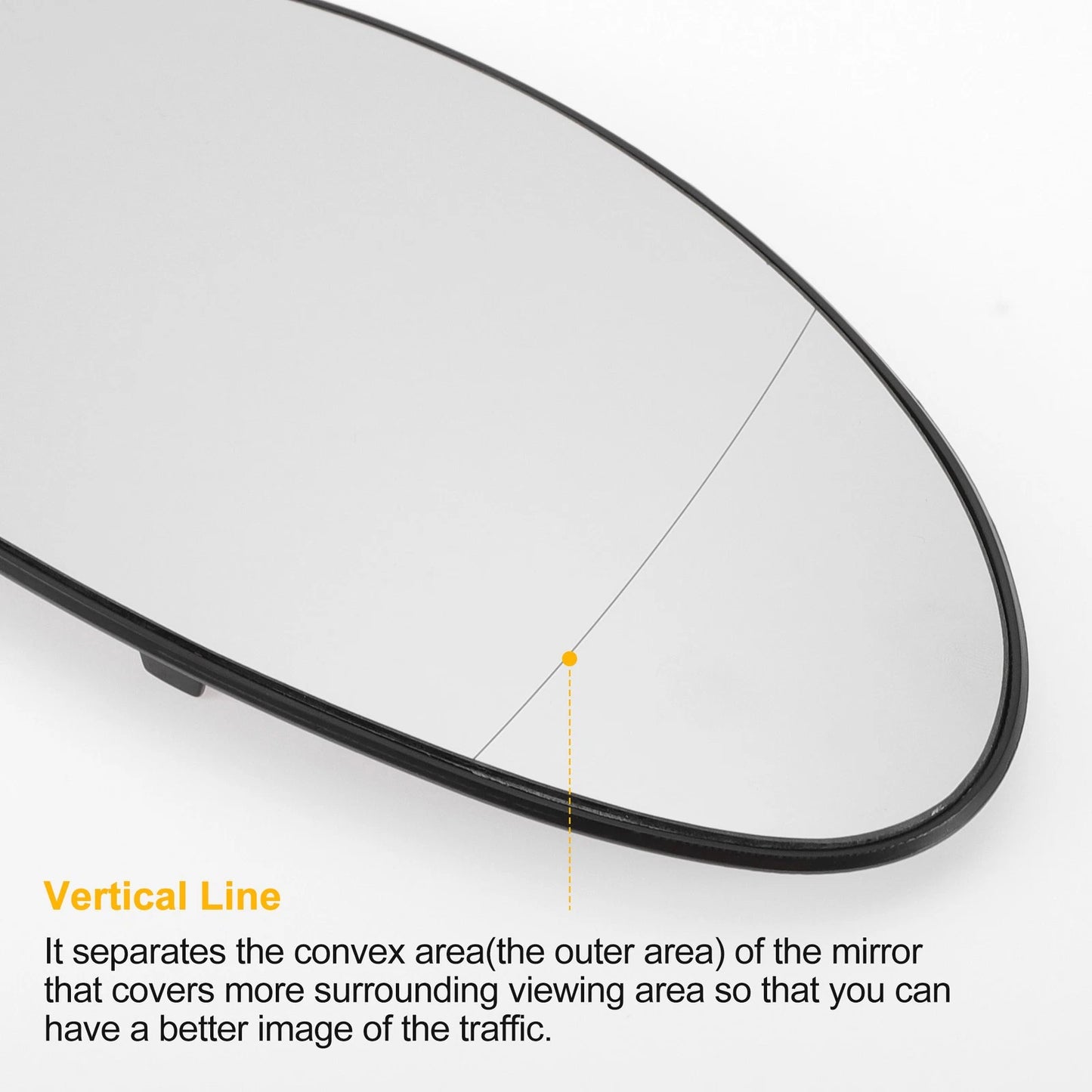 Right Side Heated White Mirror Glass for BMW 1 2 3 Series (2004–2009)