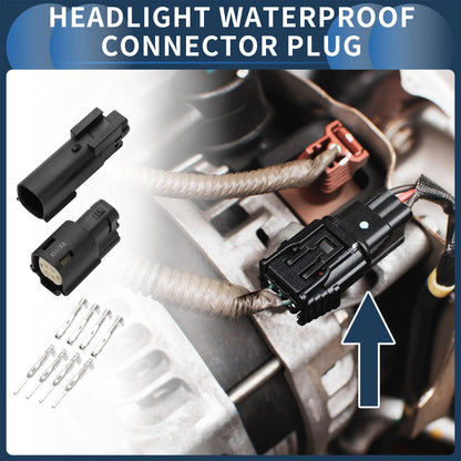 Set of 4 Pin Headlight Waterproof Connector Plugs for Harley-Davidson