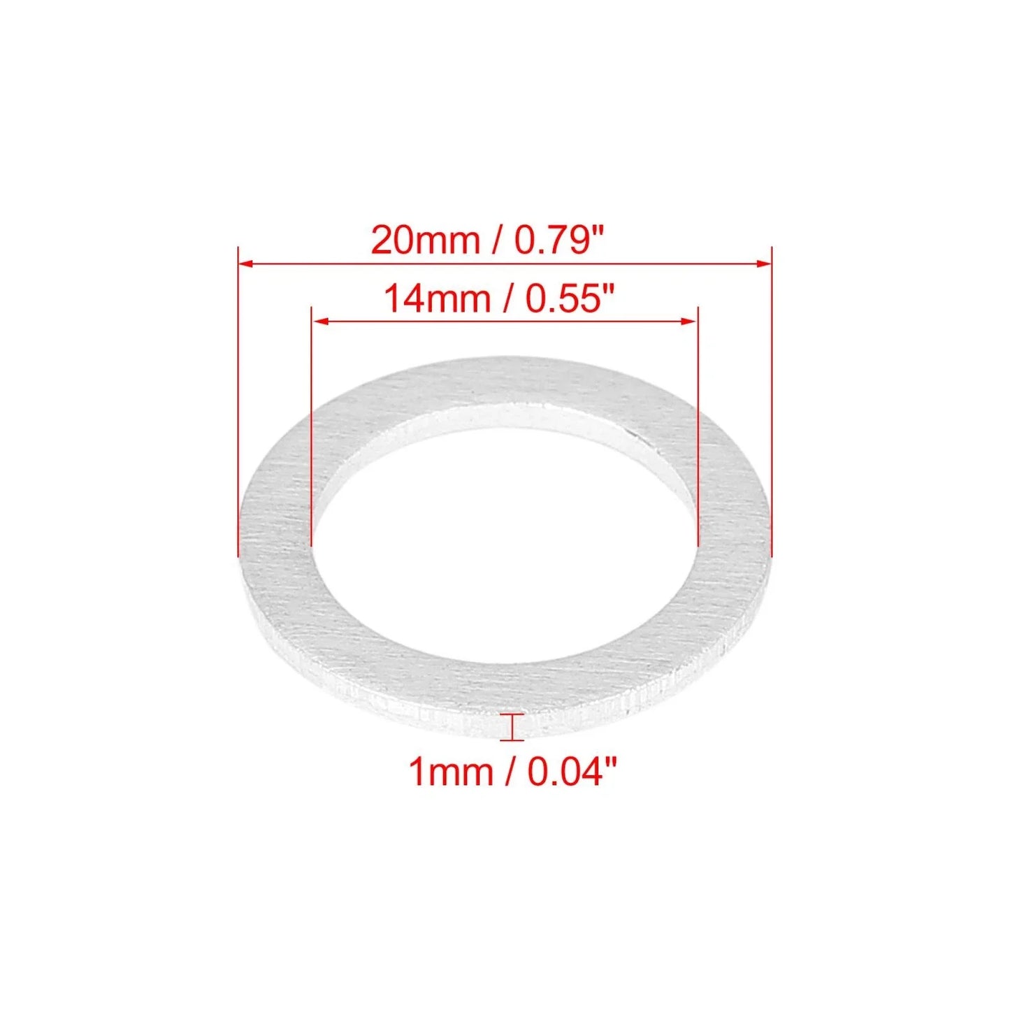 10 x M14 Silver Tone Oil Drain Plug Gaskets for Hyundai (21513-23001)