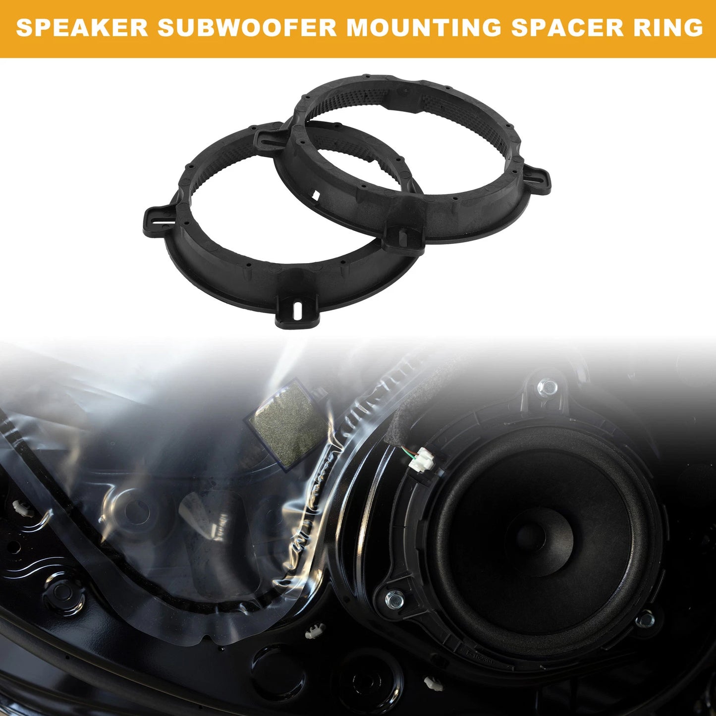 2X Speaker Subwoofer Mounting Spacer Bracket Ring for Hyundai 6.5" ABS