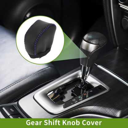 Gear Shift Knob Cover for Lexus NX250 (2022–2023) Black Blue Faux Leather