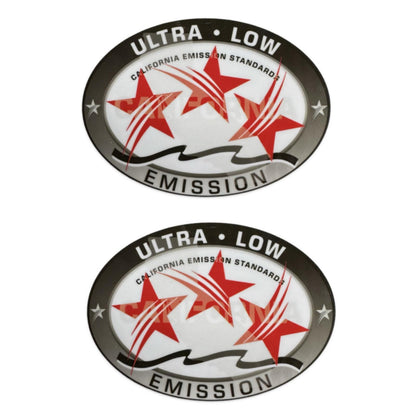 Set of 2 Ultra Low Emission Outboard Stickers for California DOT