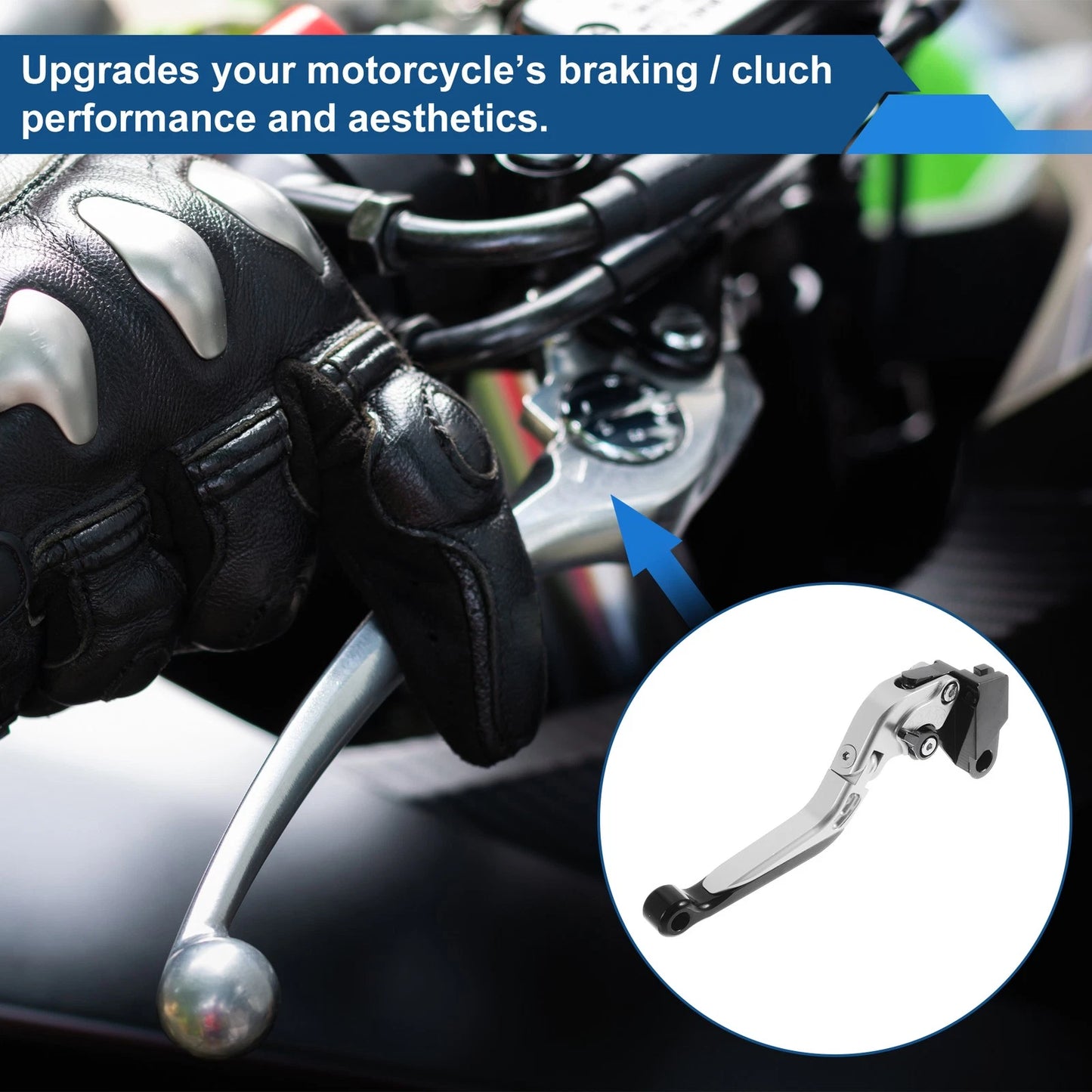 Adjustable Brake Clutch Lever for Kawasaki Vulcan S (2015–2023) - Silver Black