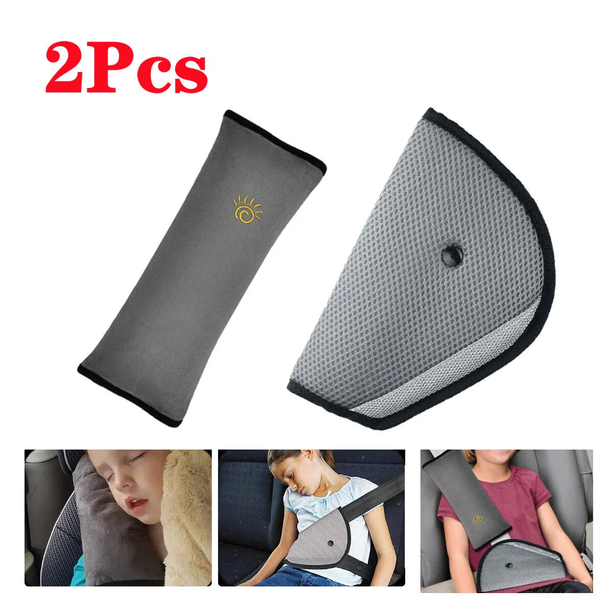Car Safety Strap Cover & Shoulder Pillow Pad Cushion for Kids Seat Belt