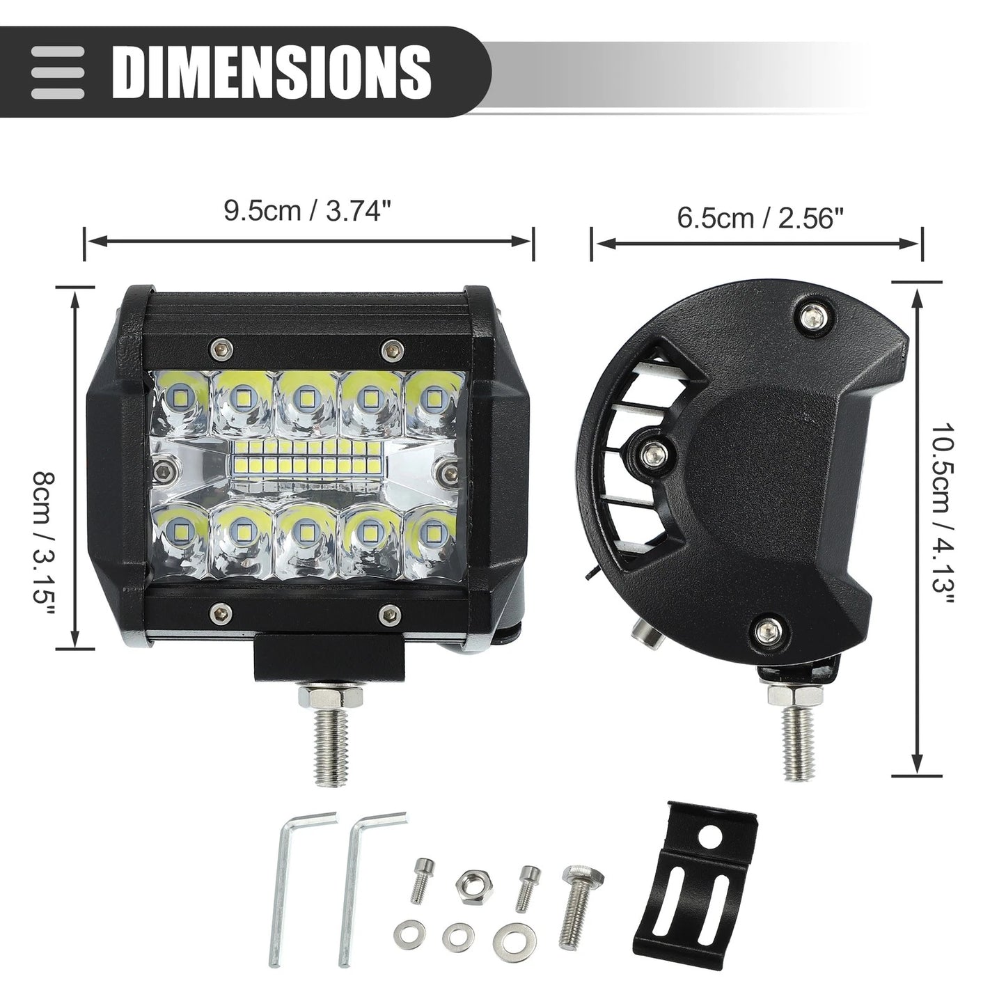 4" LED Off-road Fog Lights with Wiring Harness - Universal Fit