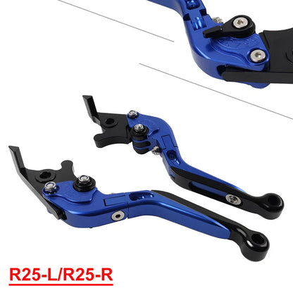 CNC Blue Extendable Brake Clutch Levers for Yamaha YZF R3 R25 MT-03 (15-23)