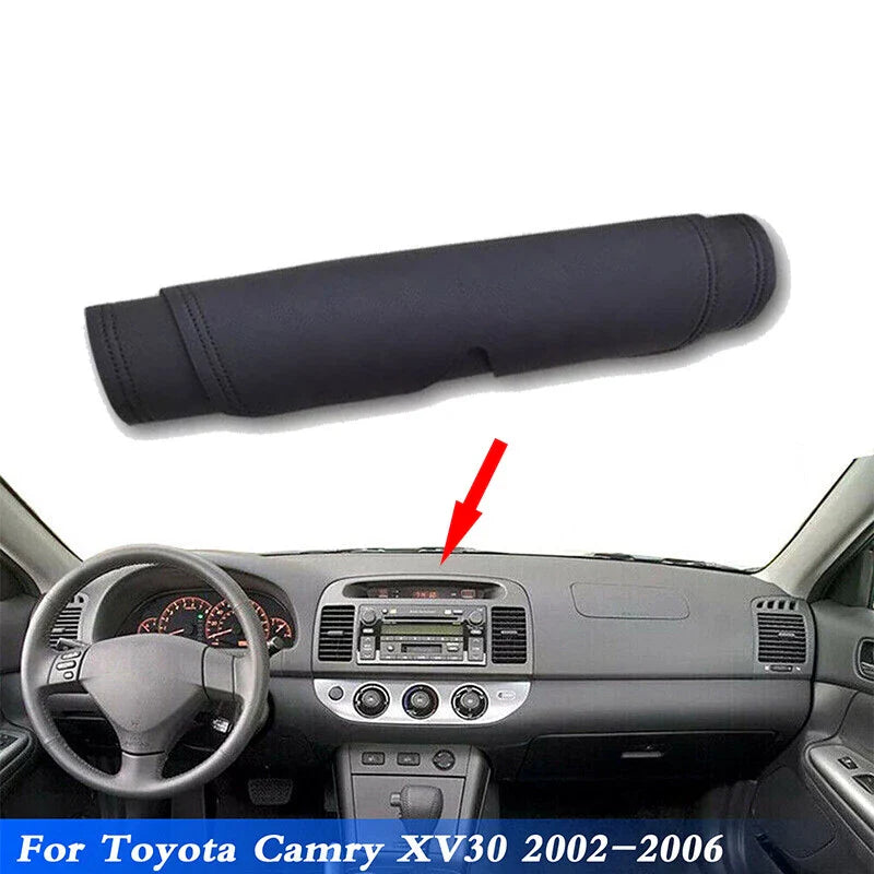 Leather Dash Cover Protector Pad Black for Toyota Camry XV30 (2002–2006)