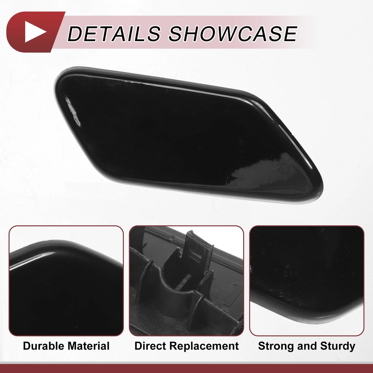 Front Right Washer Nozzle Cover Cap for Subaru XV Crosstrek (2018–2020) Black