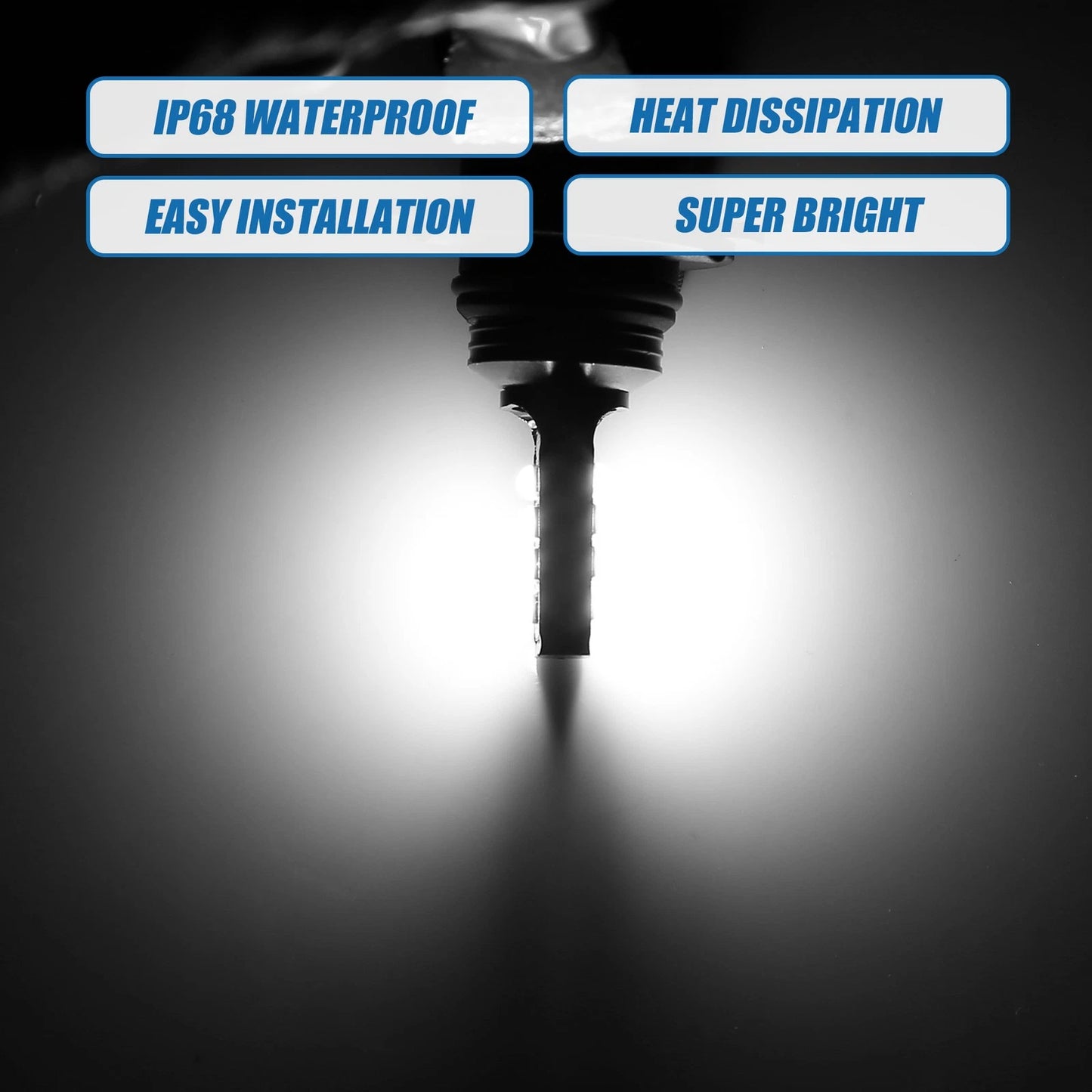 Set of 2 9005 LED Fog Light Bulbs 80W 3030 Chips for Auto