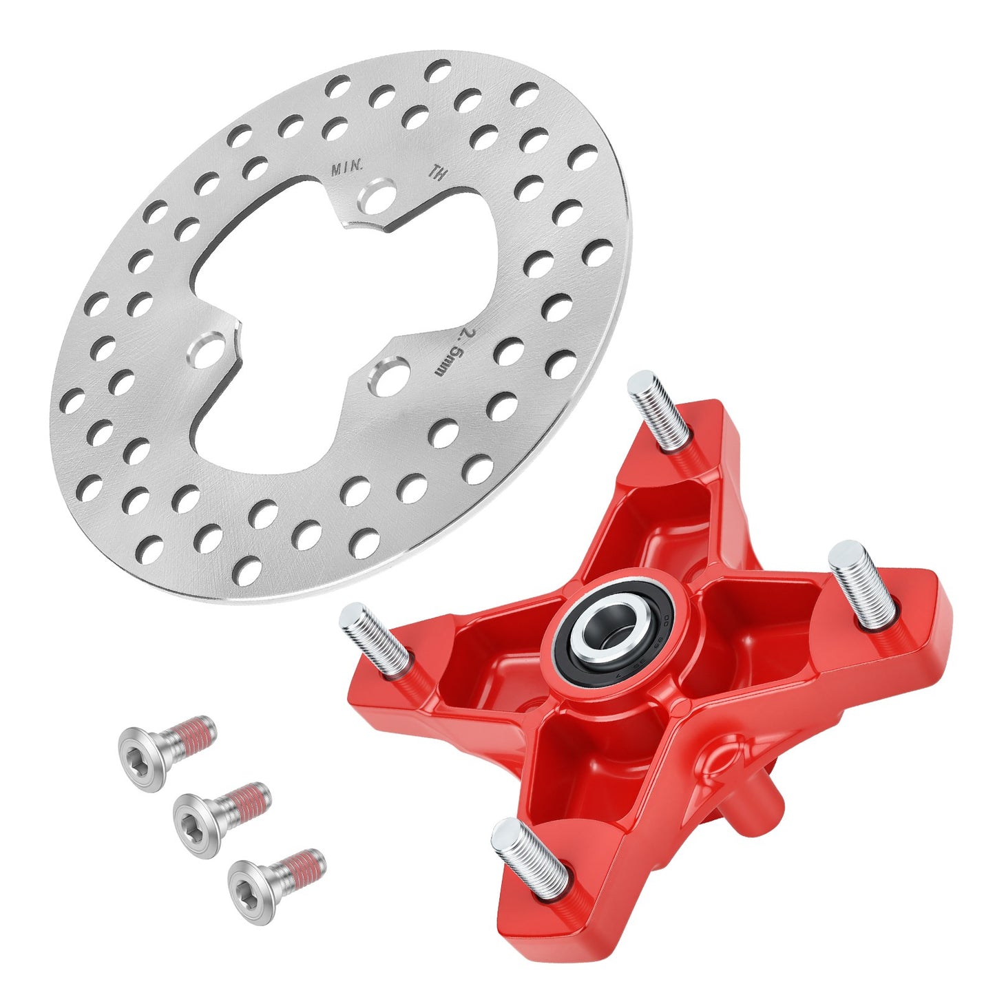 Red Wheel Hub with Brake Disc for Honda TRX400X (2009–2014)