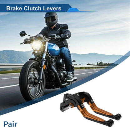 Adjustable Brake Clutch Levers for Kawasaki Versys 650 (2006–2023) - Black Orange