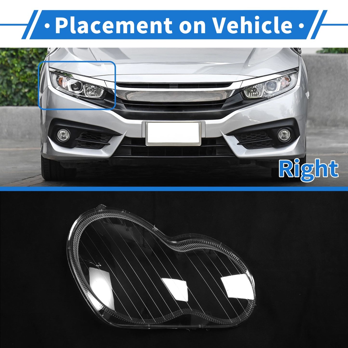 Headlight Lens Cover for Mercedes-Benz C-Class (2001–2017)