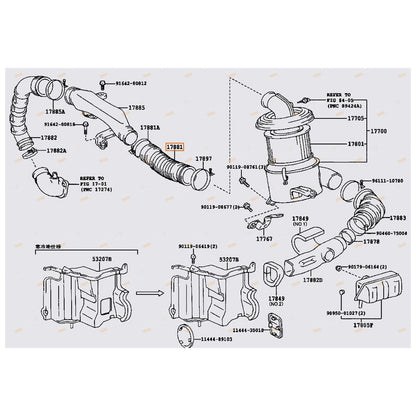 Rubber Intake Hose for Toyota Hilux 4Runner Surf (1996–2005)