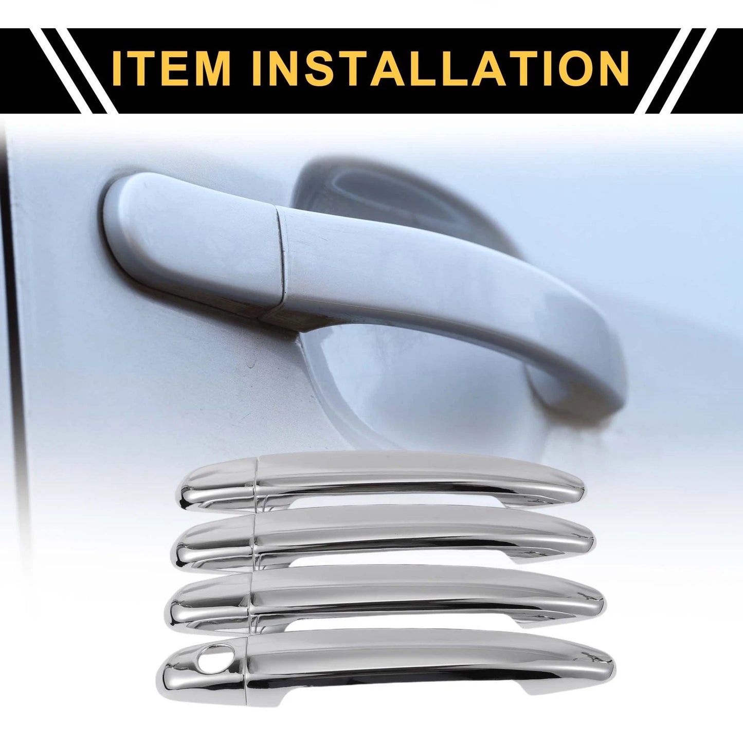 Set of 4 Exterior Door Handle Covers for Toyota 4Runner (2003–2010) Chrome