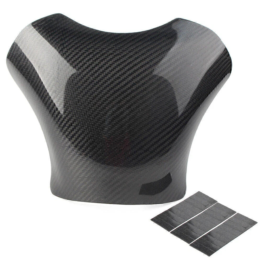 Black Carbon Fiber Gas Tank Cover Pad Protector for Kawasaki ZX6R (2005-2006)