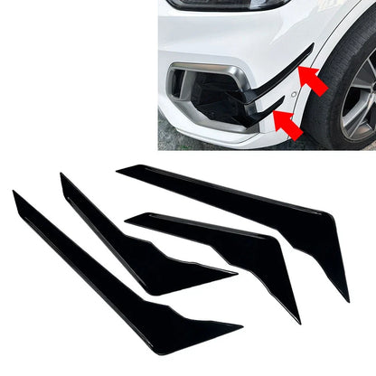 Glossy Black Front Bumper Side Spoiler Trim for Audi Q5 (2021-2024)